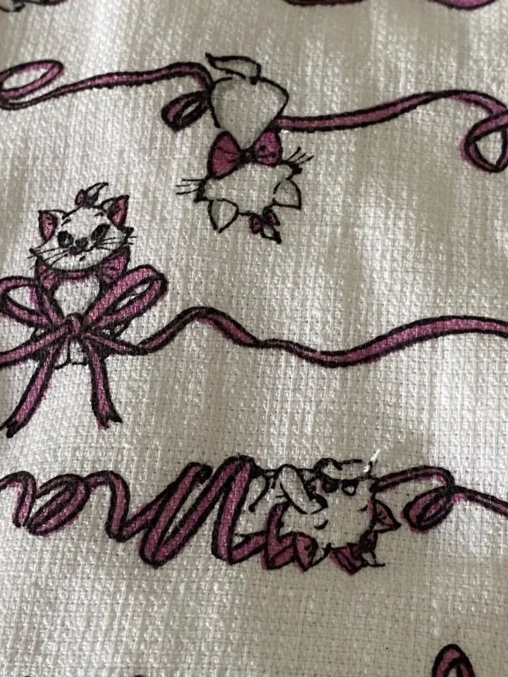 2 Pk Disney The Aristocats Marie Pink Ribbons Bows Kitchen‎ Towels 16” X 26” NEW
